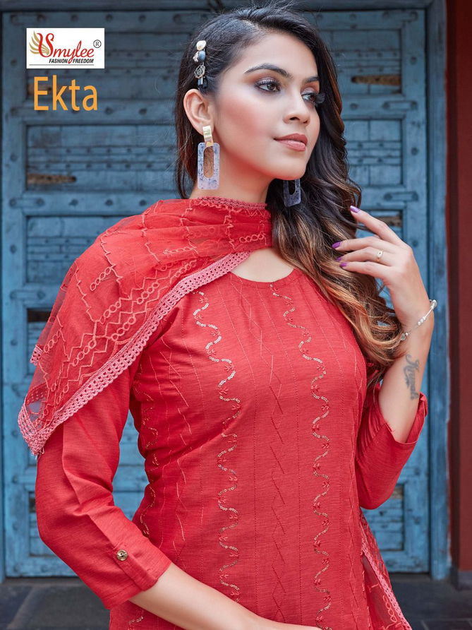 Smylee Ekta Fancy Ethnic Wear Heavy Rayon Ready Made Collection